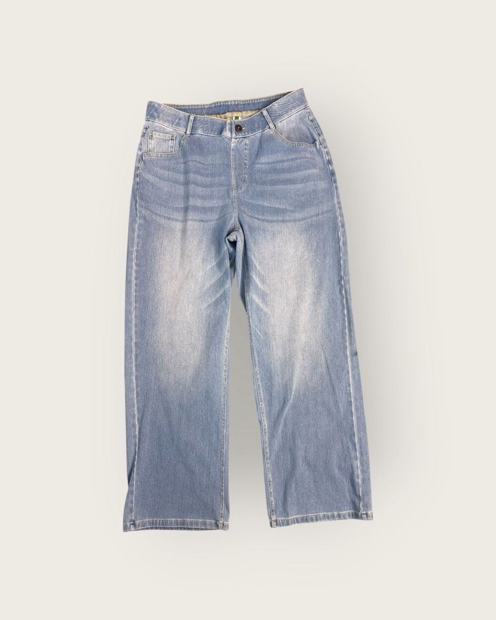 Halara Flex High Waisted Wide Leg Stretch Jeans Light Wash Size L Regular